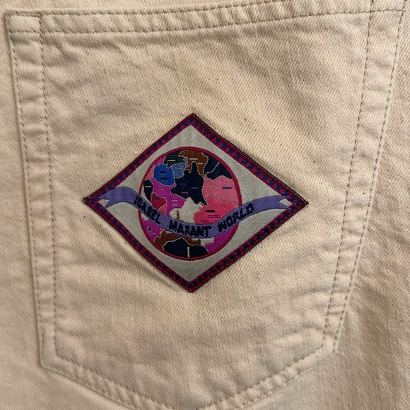 Isabel Marant Cream Denim Frayed Hem size 38 - Picture 6 of 14